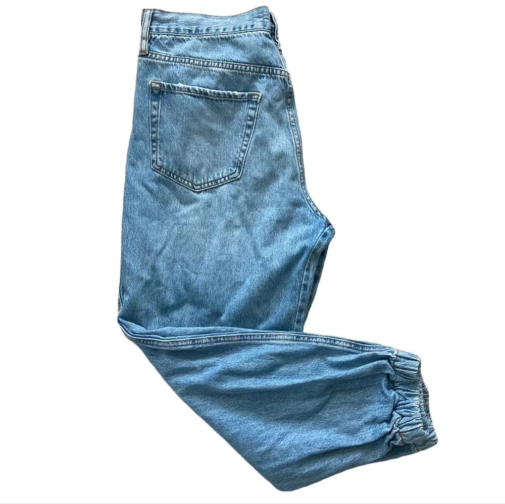 FRAME High Rise cropped the lounge Chill denim jogger blue Jeans size 29 - Picture 11 of 16